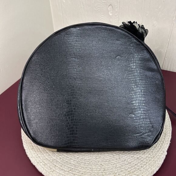 Lancome Paris Make-Up Bag Travel Case Cosmetic Round Zippered Zip Around Handle - Picture 5 of 8